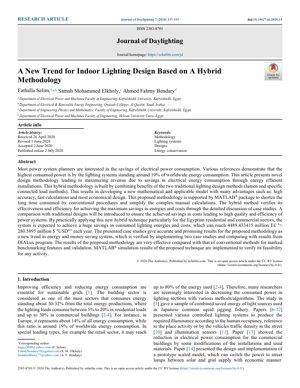 PDF दस्तावेज़ कवर - एक हाइब्रिड मेथडोलॉजी पर आधारित इंडोर लाइटिंग डिज़ाइन के लिए एक नया ट्रेंड