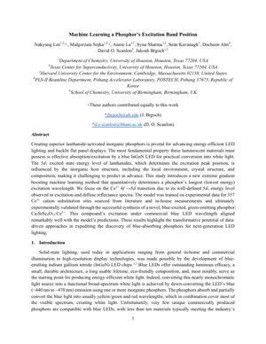 PDF Document Cover - Machine Learning Prediction of Phosphor Excitation Band Position for Advanced LED Lighting