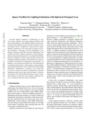 PDF Document Cover - NeedleLight: Sparse Needlets for Lighting Estimation with Spherical Transport Loss